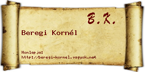 Beregi Kornél névjegykártya